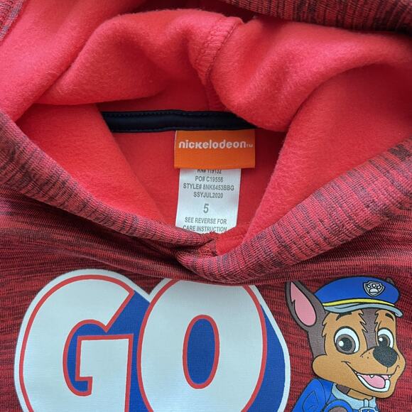 Paw Patrol Kids Red Fleece Hoodie Size 5 - NWT - Picture 3 of 4